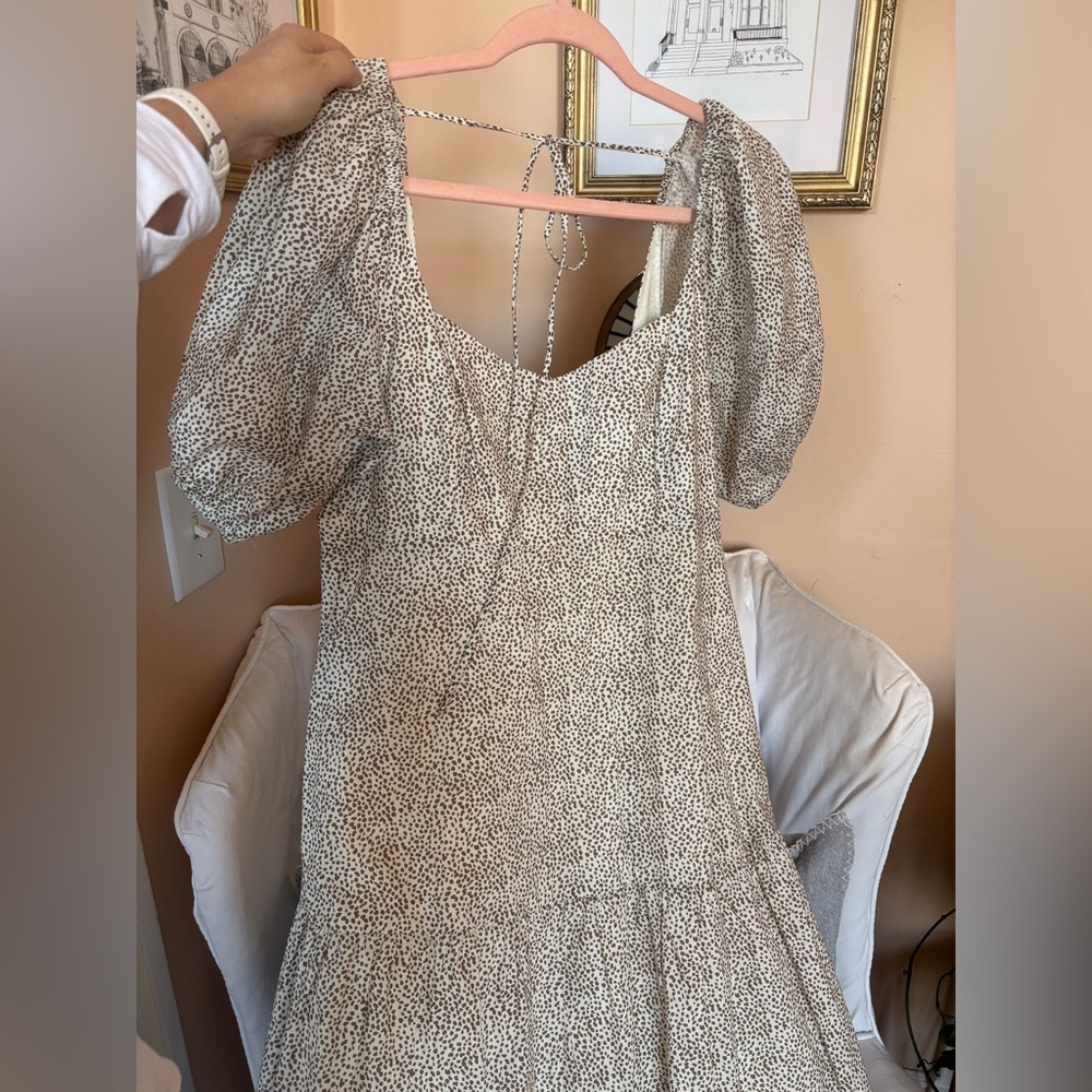 Lucy Paris Brown and White Patterned Dress